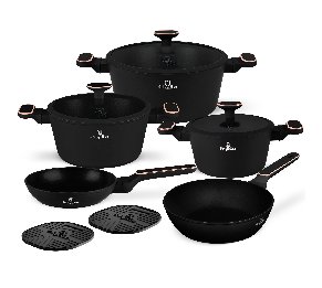 סט סירים ומחבתות 10 חלקים BERLINGER HAUS שחור מט